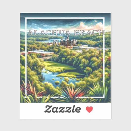 Alachua Beach Florida 3 Inch Vinyl Sticker (Blatt)