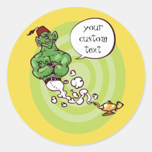 aladdin-Geist des Cartoon Runder Aufkleber