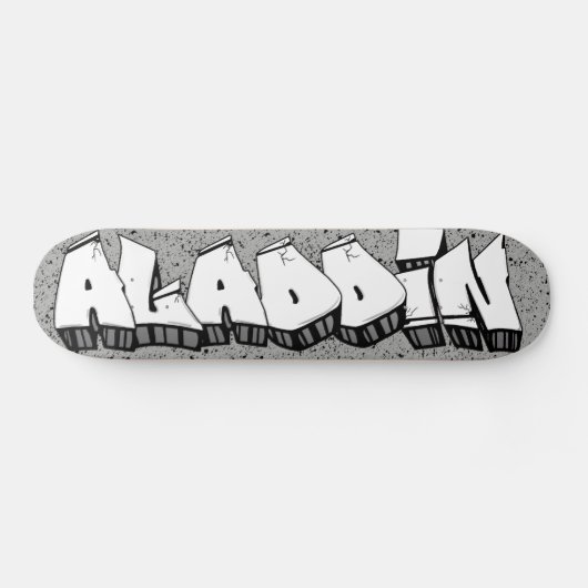 ALADDIN GRAFFITI NAME SKATEBOARD CUSTOM SKATE DECK (Horizontal)