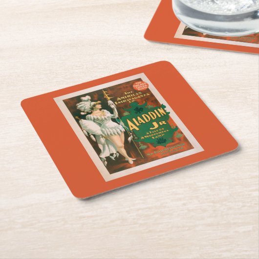 Aladdin jr.-Geschichte eines wunderbaren Rechteckiger Pappuntersetzer (angewinkelt)
