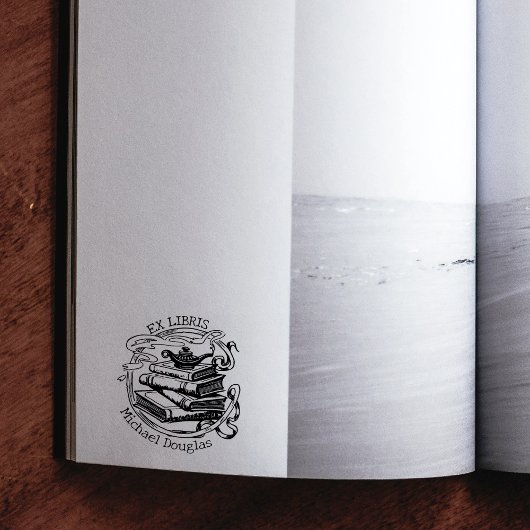 Aladdin Lamp Custom Ex Libris, Buch Gummistempel