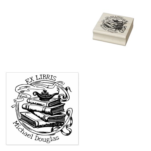 Aladdin Lamp Custom Ex Libris, Buch Gummistempel (Stempel)
