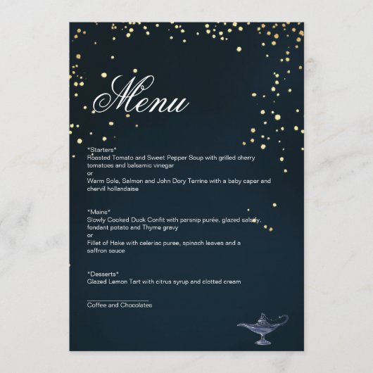 ALADDIN MENU CARD MENÜKARTE (Vorderseite)