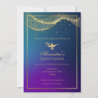 Aladdin Quinceanera Birthday Einladung Magic Lamp