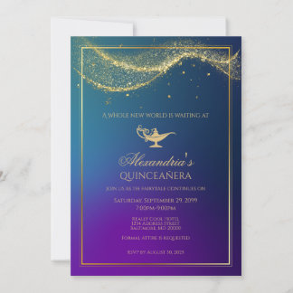 Aladdin Quinceanera Birthday Einladung Magic Lamp