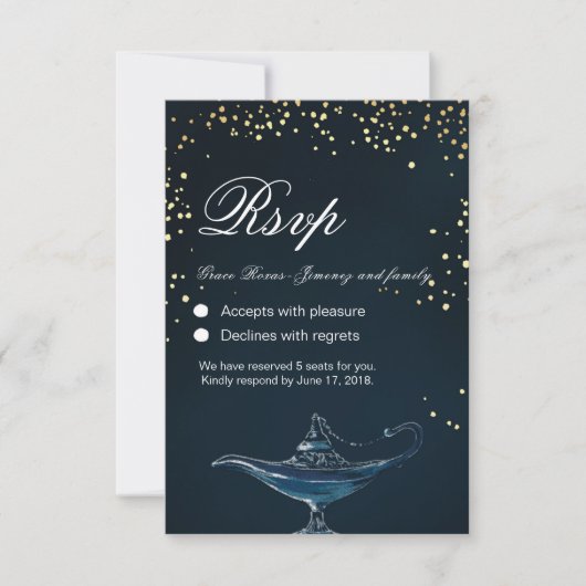 ALADDIN RSVP CARD KARTE (Vorderseite)
