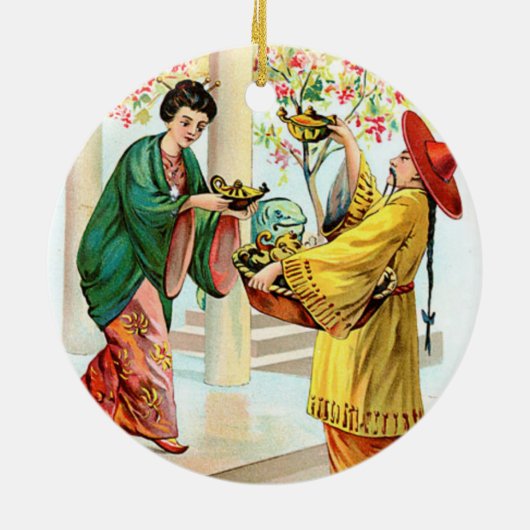 Aladdins Lampe Keramik Ornament (Hinten)