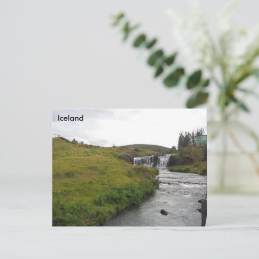 Álafoss, Varmá, Mosfellsbær, Island Postkarte (Stehend Vorderseite)