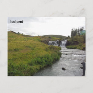 Álafoss Wasserfall, Varmá, Mosfellsbær, Island Postkarte