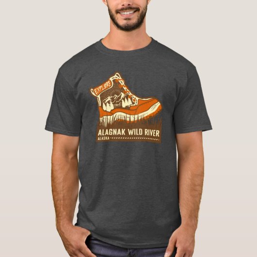 Alagnak Wild River Alaska Brown And Orange Hiking  T-Shirt (Vorderseite)