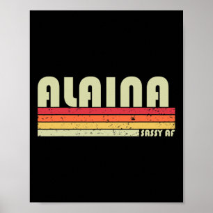 Alaina Geschenk Name Personalisiert Retro Vintage Poster