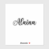 Alaina Name - Handgeschriebene Kalligrafie Aufkleber (Blatt)