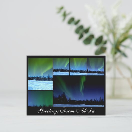 Alaksa Aurora Collage Postkarte (Stehend Vorderseite)