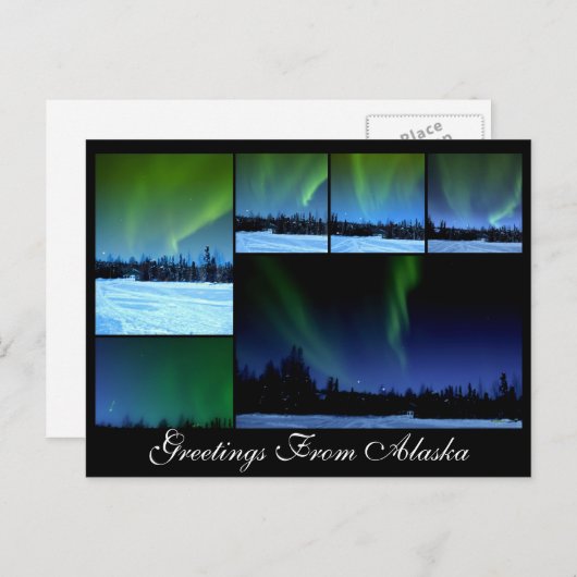 Alaksa Aurora Collage Postkarte (Vorne/Hinten)