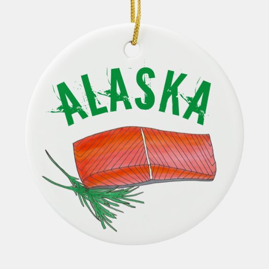 Alaksan Salmon Seafood Restaurant Fishmonger Koch Keramik Ornament (Vorne)