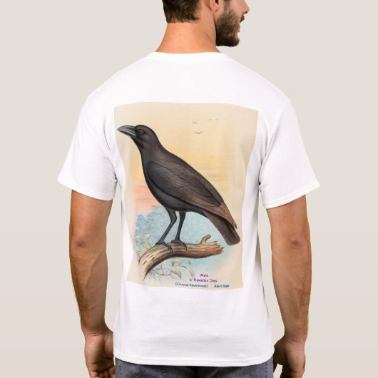 'Alala oder Hawaiian Crow, Double Art # 1 T-Shirt (Rückseite)