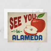 Alameda California Apple - Vintage Travel Postkarte (Vorne/Hinten)