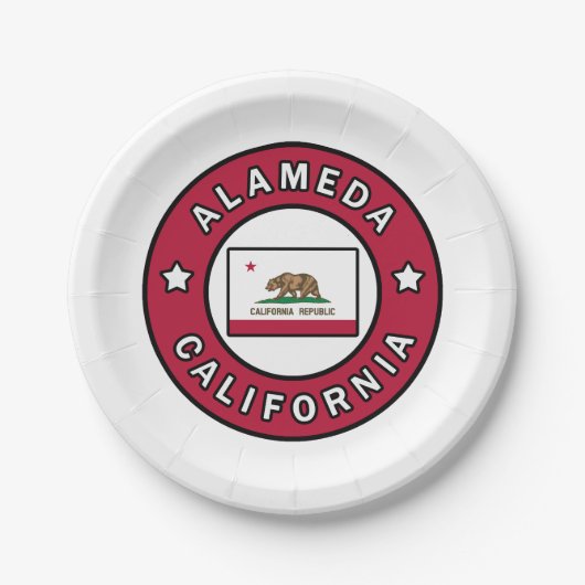 Alameda California Pappteller (Vorderseite)