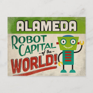 Alameda California Robot Hauptstadt - Funny Vintag Postkarte