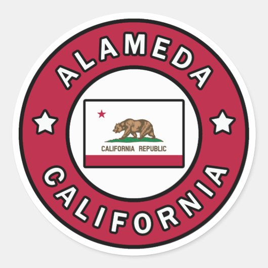 Alameda California Runder Aufkleber (Vorderseite)