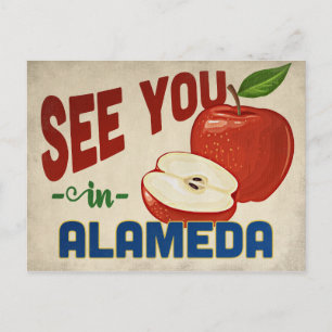Alameda Kalifornien Apfel - Vintage Reise Postkarte