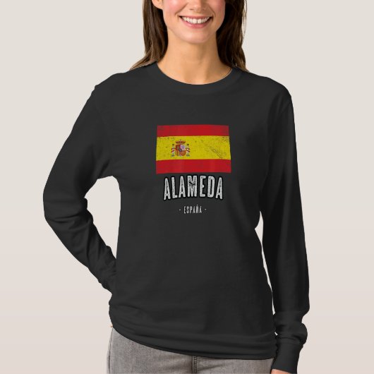 Alameda Spanien Es Flag Stadt Bandera Ropa T-Shirt (Vorderseite)