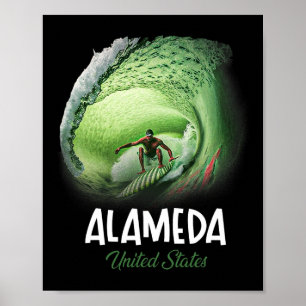 Alameda Vereinigte Staaten Surfen Surfboard Poster