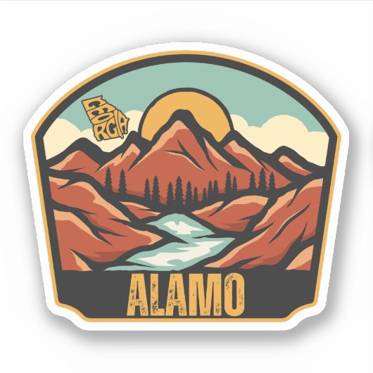 Alamo, Georgien Aufkleber (Vorderseite)