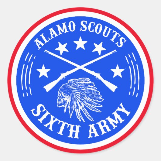 ALAMO SCOUTS 6. ARMY-LOGO RUNDER AUFKLEBER (Vorderseite)