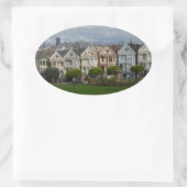 Alamo Square, San Francisco Ovaler Aufkleber (Tasche)
