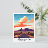 Alamogordo New Mexico Vintage Reise Illustration Postkarte (Stehend Vorderseite)
