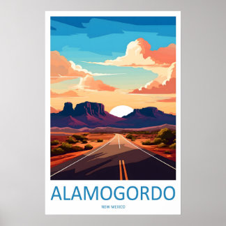 Alamogordo New Mexico Vintage Reiseposter Ski Poster