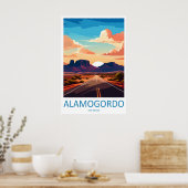 Alamogordo New Mexico Vintage Travel Poster Ski (Küche)