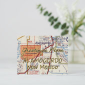Alamogordo NM Vintage Karte (Stehend Vorderseite)