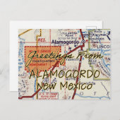 Alamogordo NM Vintage Karte (Vorne/Hinten)