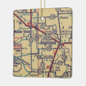 Alamosa CO Vintag Map Keramikornament (Links)