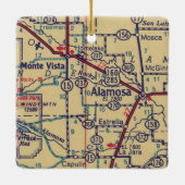 Alamosa CO Vintag Map Keramikornament (Rückseite)