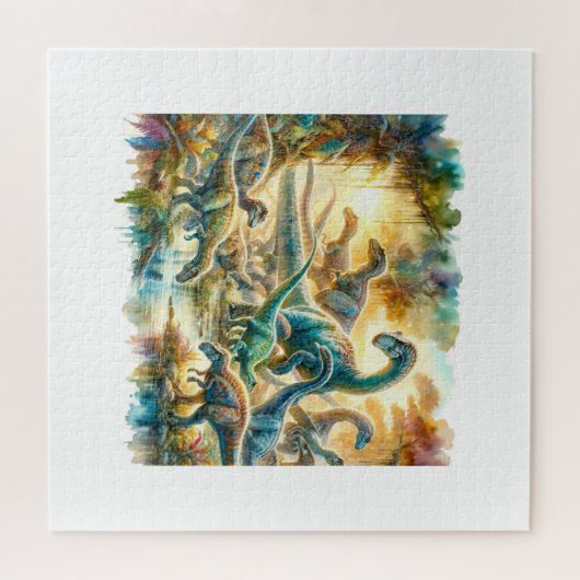 Alamosaurus Dinosaurs 060624AREF126 - Watercolor Puzzle (Horizontal)