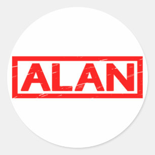 Alan-Briefmarke Runder Aufkleber