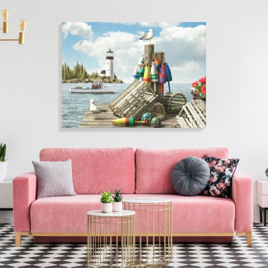 Alan Giana "Dockside" Canvas Print Leinwanddruck (Insitu (Wohnzimmer))