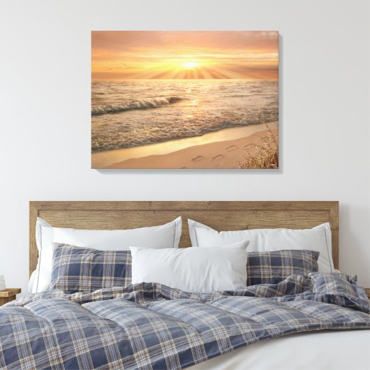 Alan Giana "Footprints in Sand" Canvas Print Leinwanddruck (Insitu (Schlafzimmer))