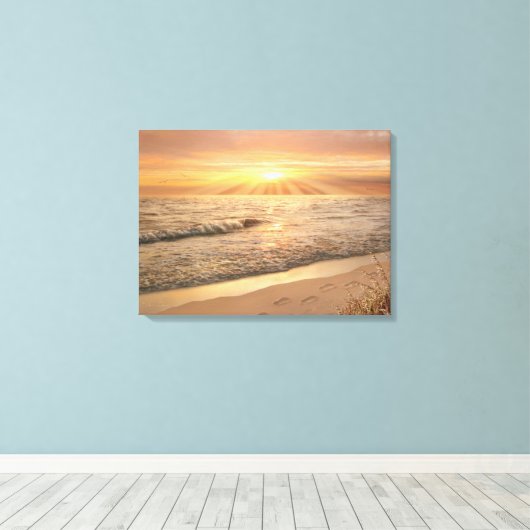 Alan Giana "Footprints in Sand" Canvas Print Leinwanddruck (Insitu (Holzboden))