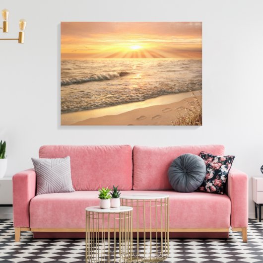 Alan Giana "Footprints in Sand" Canvas Print Leinwanddruck (Insitu (Wohnzimmer))