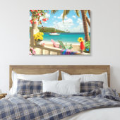Alan Giana "Island Retreat" Canvas Print Leinwanddruck (Insitu (Schlafzimmer))