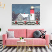 Alan Giana "Nauset Light Christmas" Canvas Print Leinwanddruck (Insitu (Wohnzimmer))