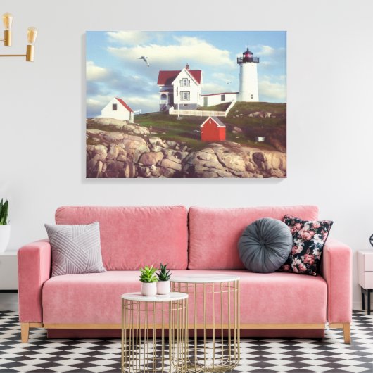 Alan Giana "Nubble Light" Canvas Print Leinwanddruck (Insitu (Wohnzimmer))