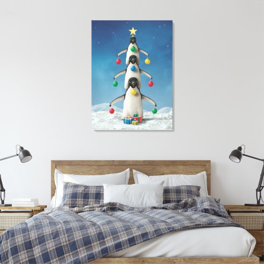 Alan Giana "Oh Penguin Tree" Canvas Print Leinwanddruck (Insitu (Schlafzimmer))