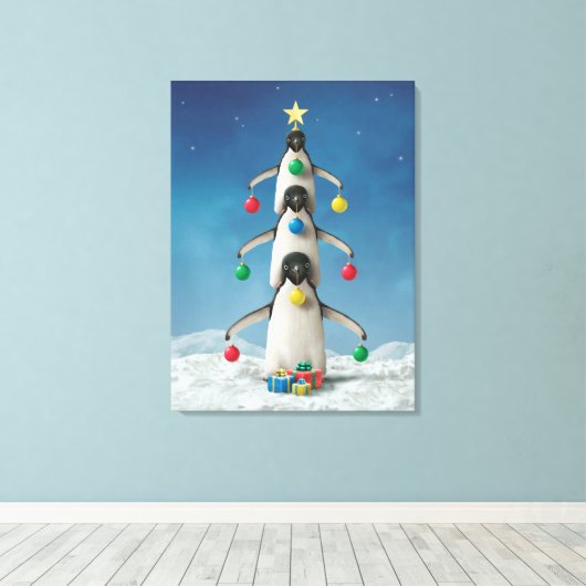 Alan Giana "Oh Penguin Tree" Canvas Print Leinwanddruck (Insitu (Holzboden))