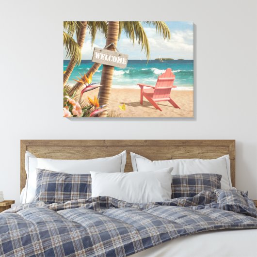 Alan Giana "Welcome to Paradise" Canvas Print Leinwanddruck (Insitu (Schlafzimmer))