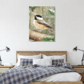 Alan Giana "Winter Chickadee" Canvas Print Leinwanddruck (Insitu (Schlafzimmer))